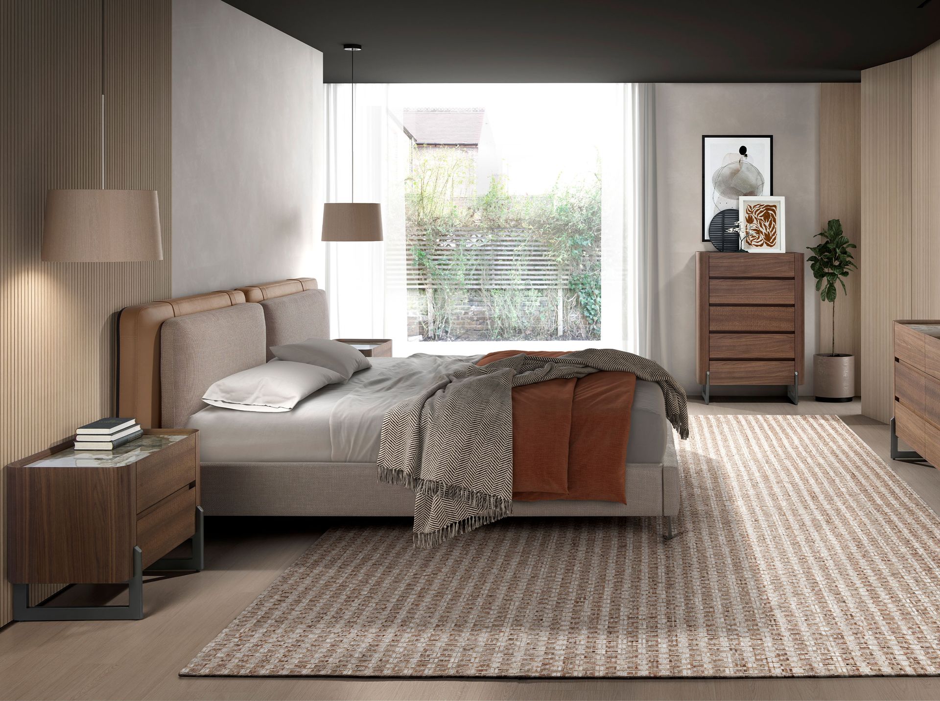 Прикроватная тумбочка 7152/437-U из ореха и керамики Angel Cerda