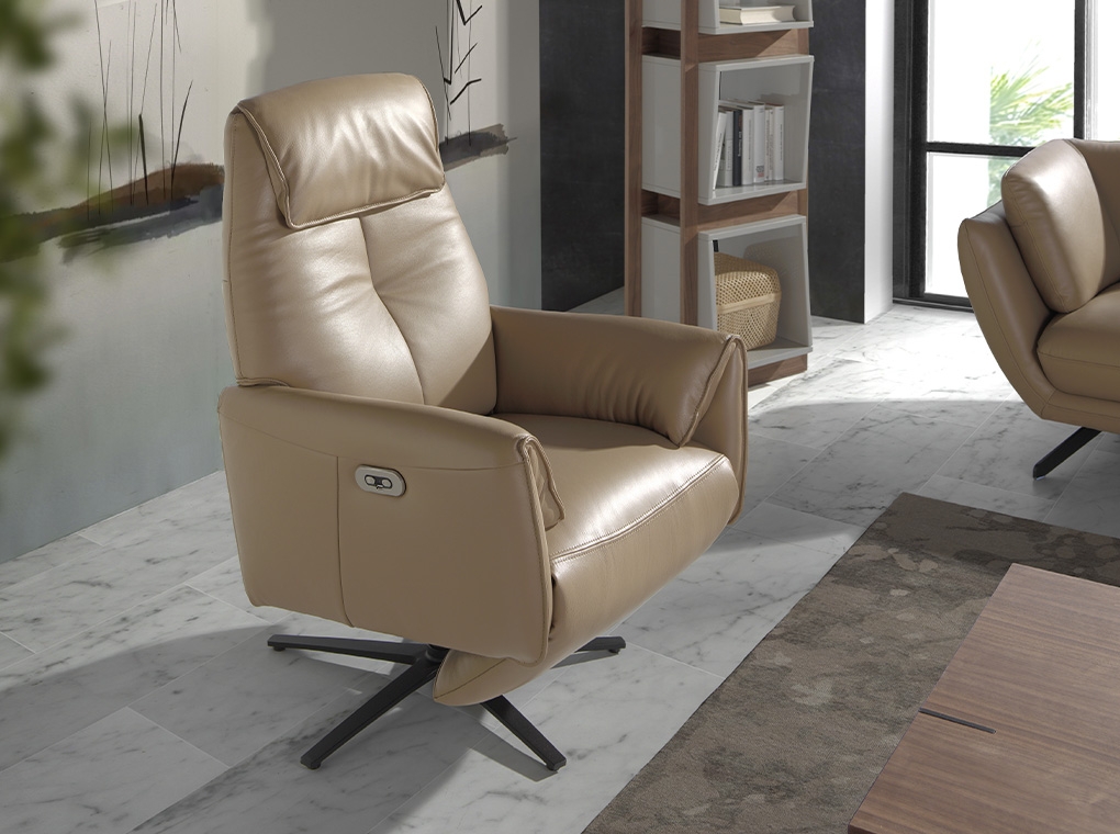 Вращающееся кресло Double Relax/ 5086 с кожаной обивкой Angel Cerda