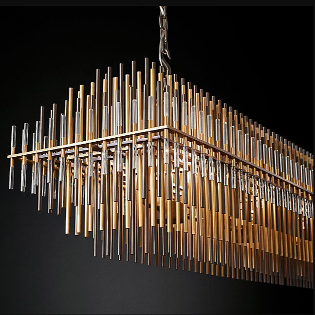 Люстра Restoration Hardware Emile Linear 54" Burnished Brass