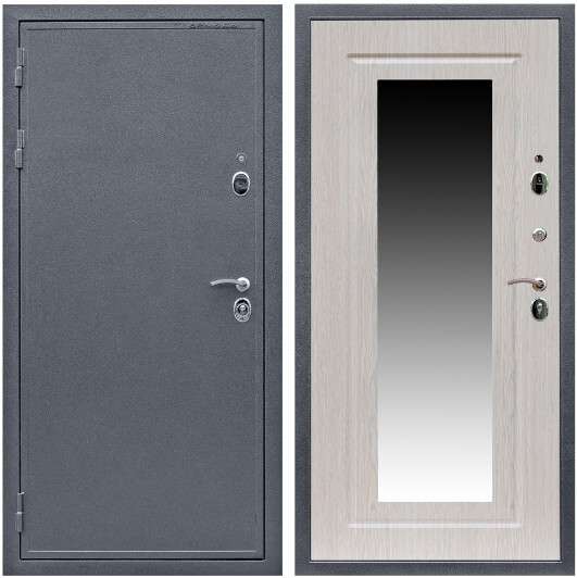 Дверь входная Graf Престиж Антик серебро / МДФ 16 мм ФЛЗ-120 Дуб беленый