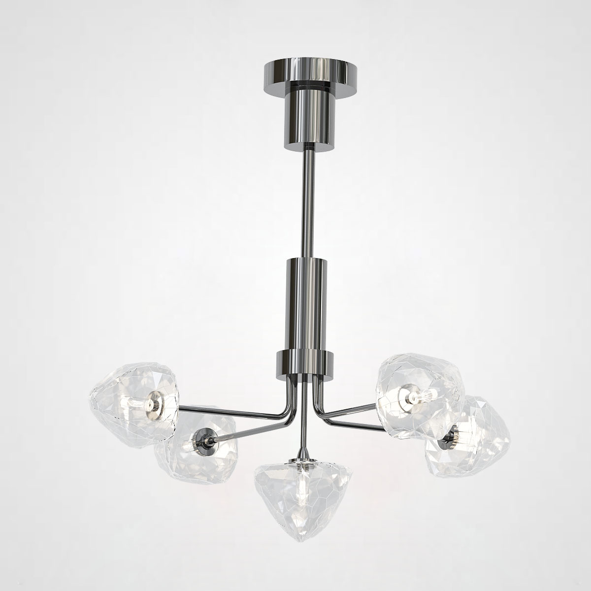 Люстра на штанге ICE 5 lamps Black by ImperiumLoft