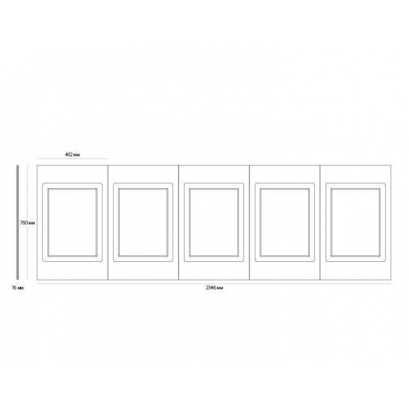 Стеновая панель с 5-тью филенками, арт. UW 510 А (760 х 2346 х 16мм.)