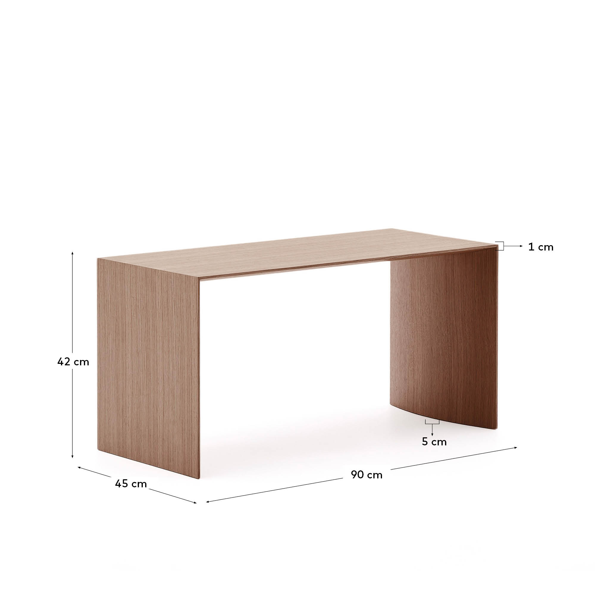 Litto Журнальный столик из шпона ореха с отделкой натурального цвета, 90 x 45 см La Forma (ex Julia Grup)