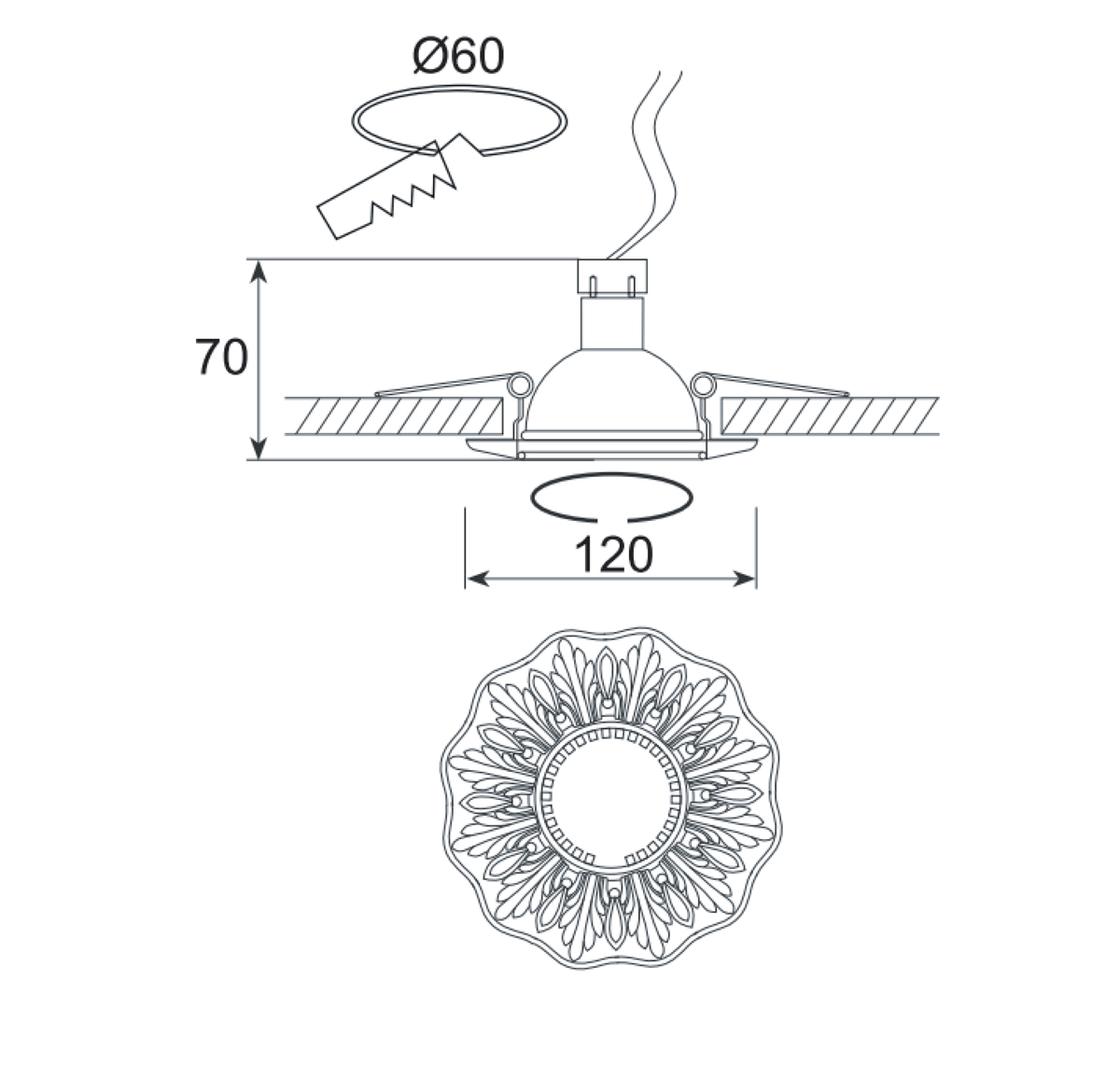 Встраиваемый светильник Donolux N1562-Gold+white