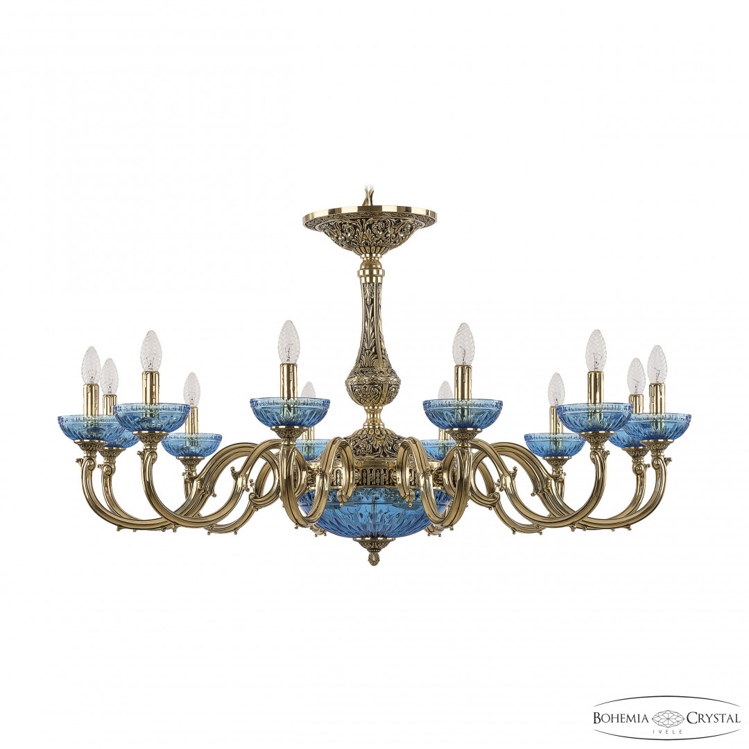 Люстра бронзовая 72101P/12/360 GB P Aquamarine/M-1G