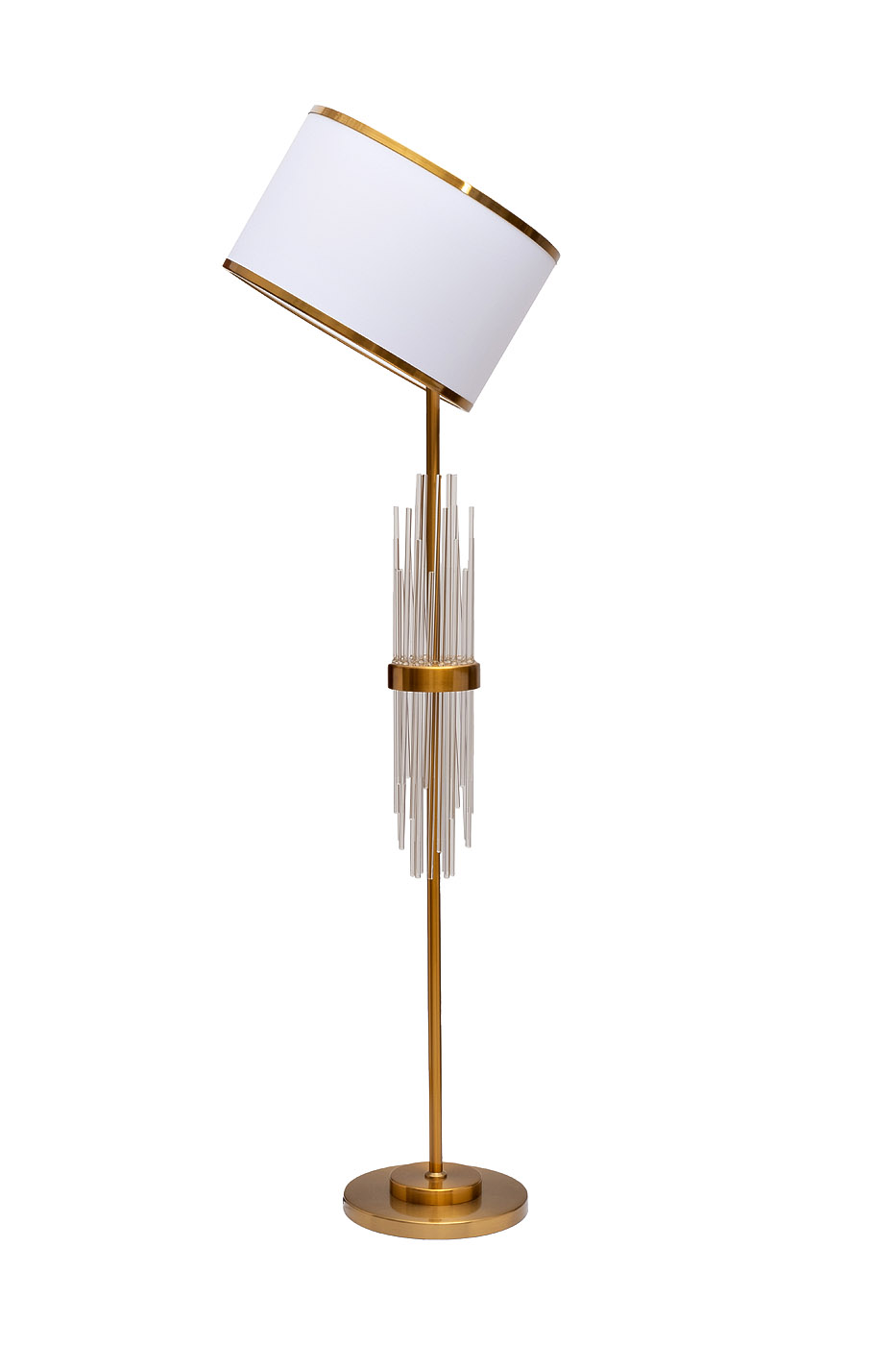 Торшер металлический со стеклянным декором Garda Decor K2CPF-07249