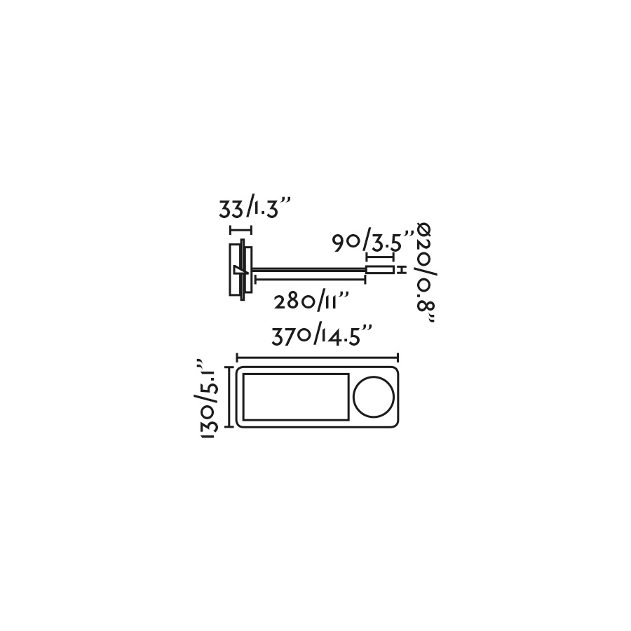 Бра с ридером MOOD черное LED 2x3W 2W 3000K Faro