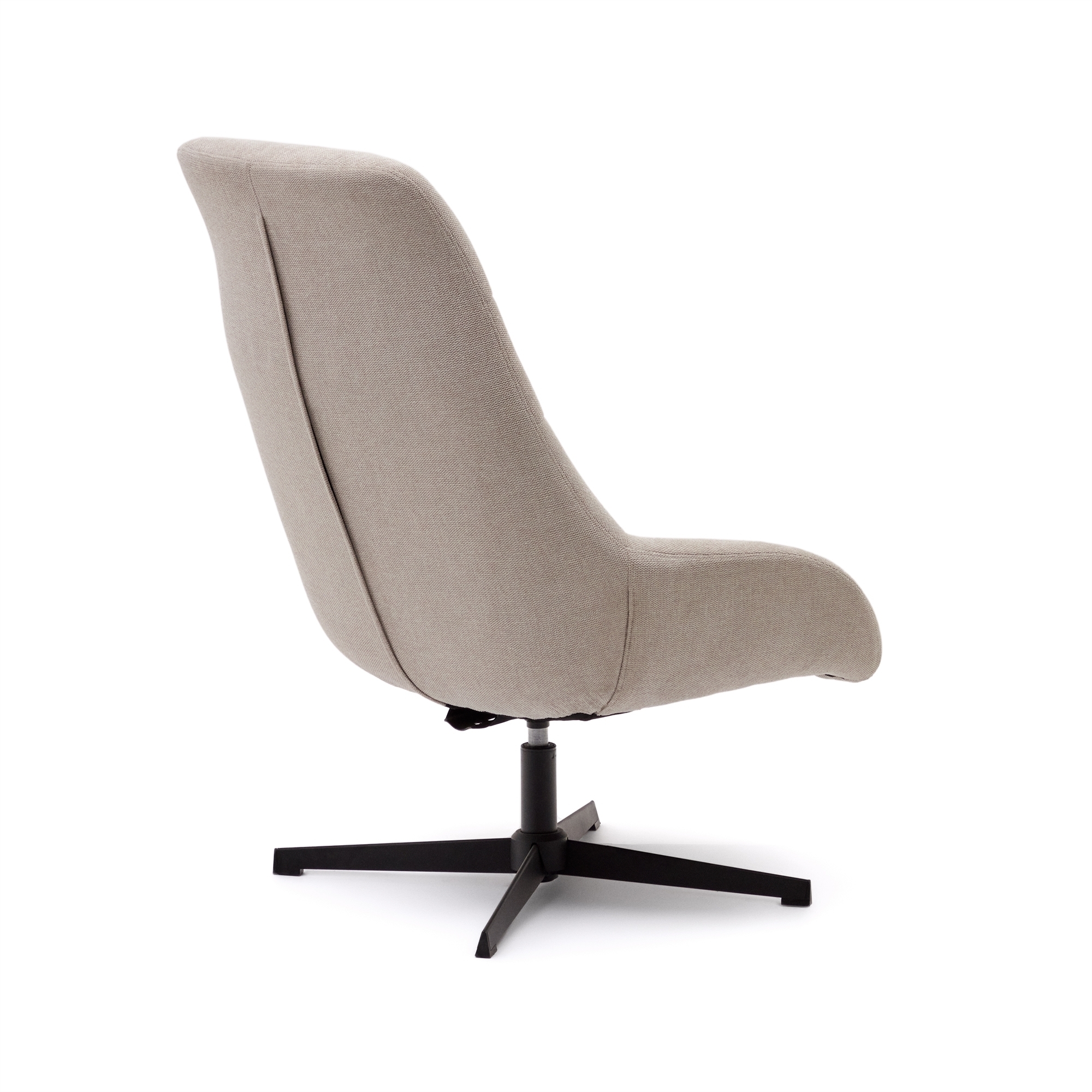 Celida Вращающееся кресло из бежевой синели и стали с черной отделкой La Forma (ex Julia Grup)