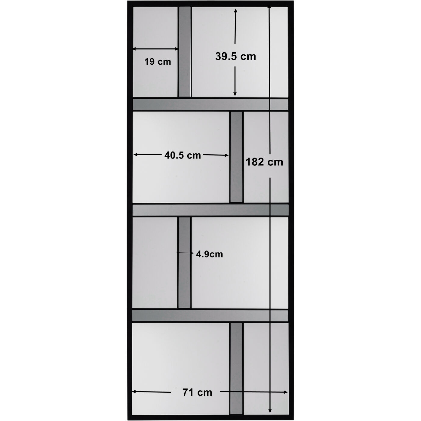 Зеркало настенное Brick Black 71x182 см KARE 87608