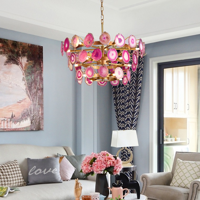 Подвесная люстра AGATE D60 Pink by ImperiumLoft