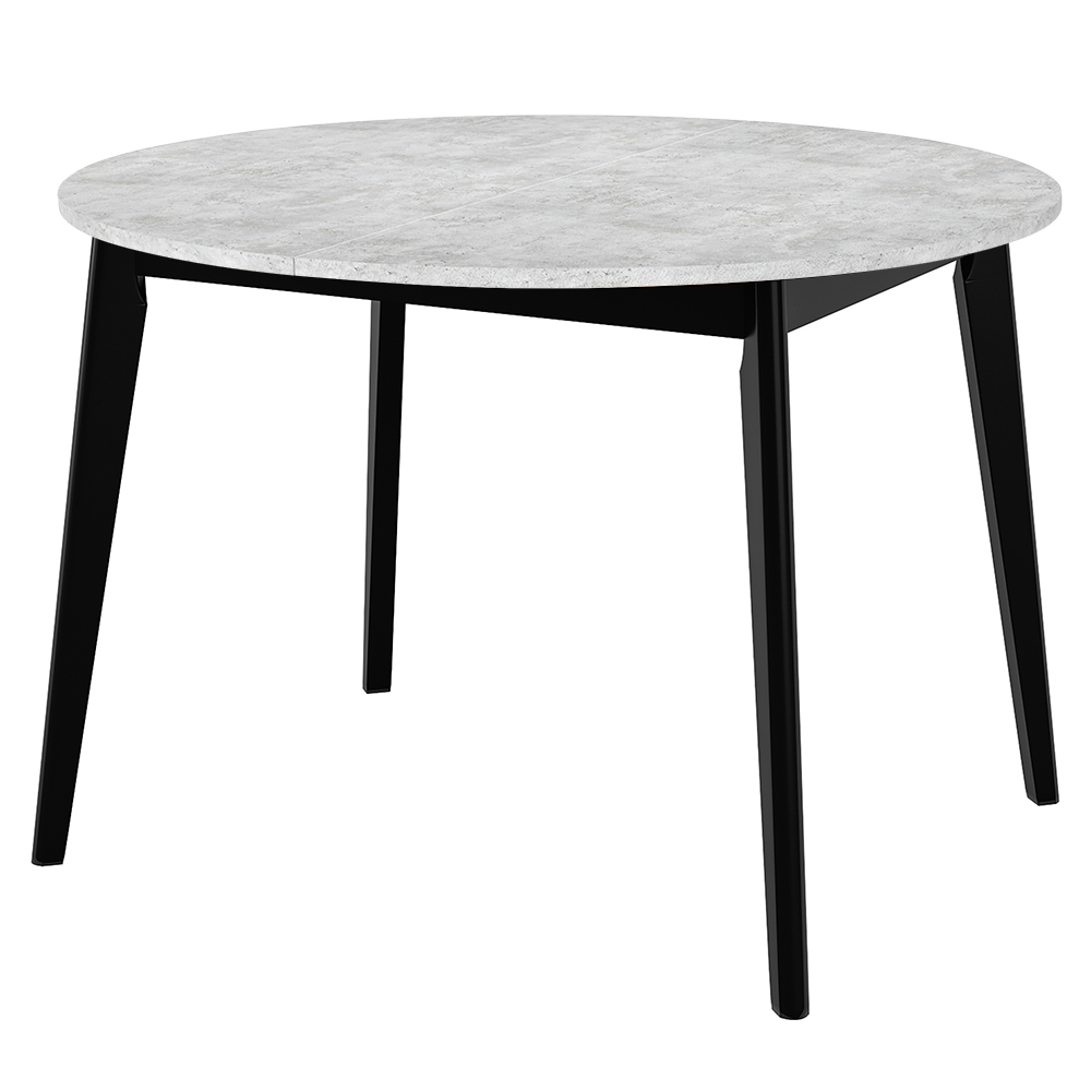 Стол Oslo круглый 110-140см, Бетон лайт, чёрный Bradex Home FR 0803