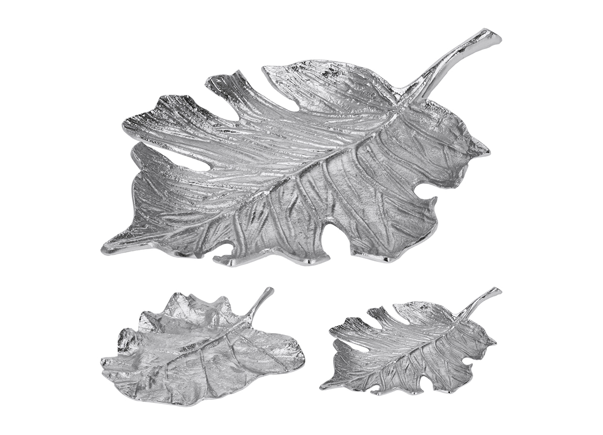 Тарелка декоративная "Лист" хром Garda Decor A98021850