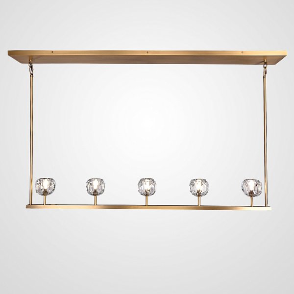 Люстра RH Boule De Cristal Linear Chandelier 5 Bronze by ImperiumLoft