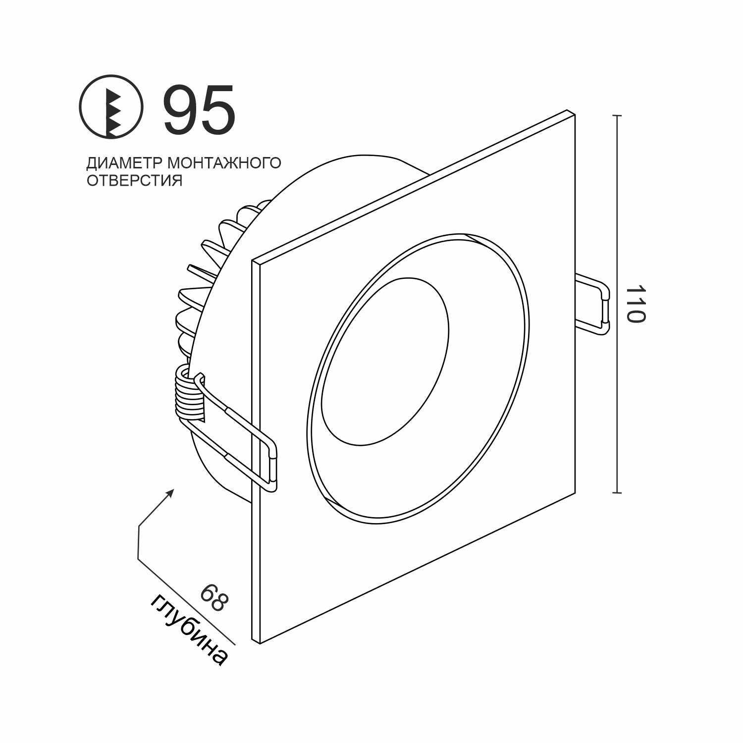Встраиваемый светодиодный светильник Ledron LD0031-10W-B