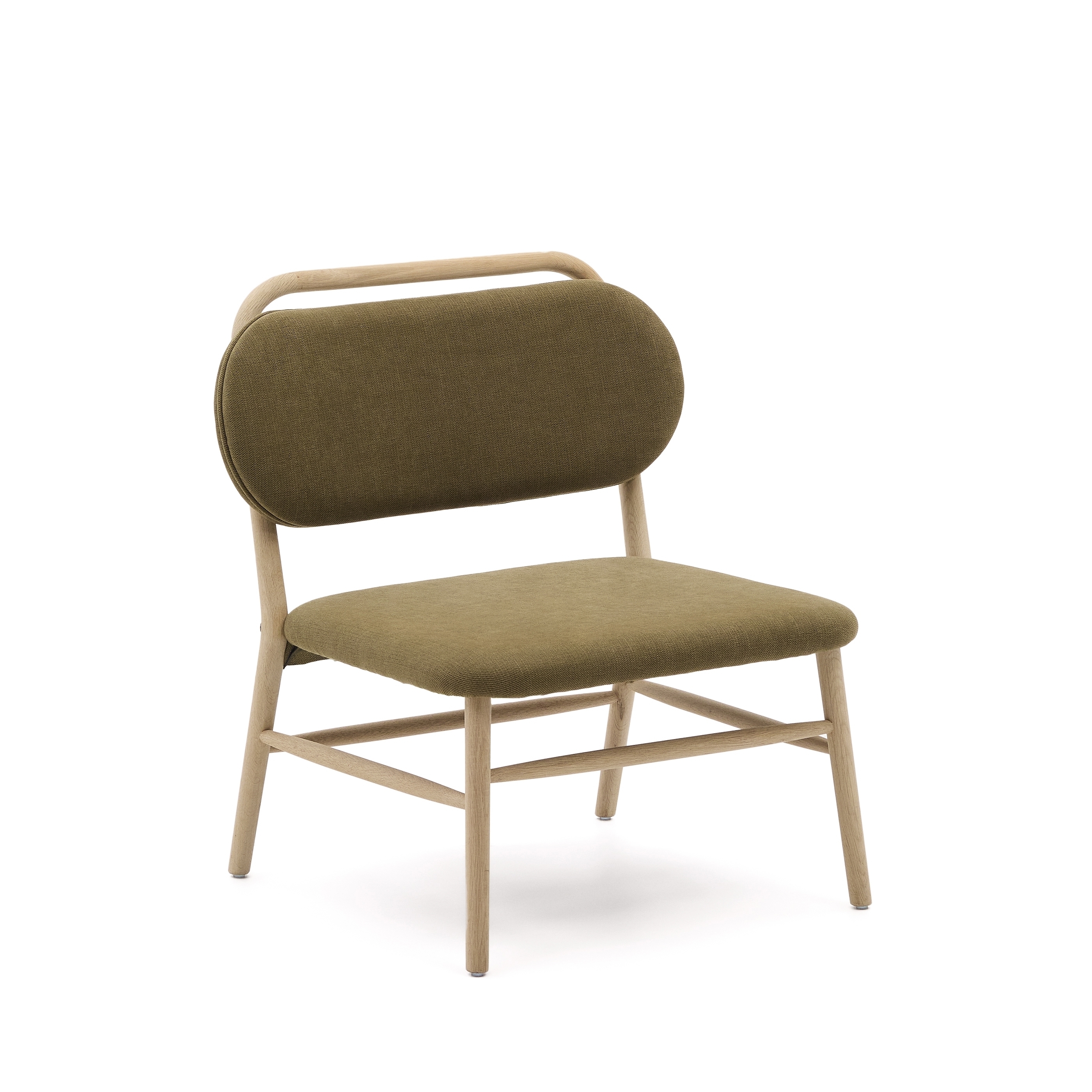 Кресло Helda из зеленого шенилла и массива дуба La Forma (ex Julia Grup)