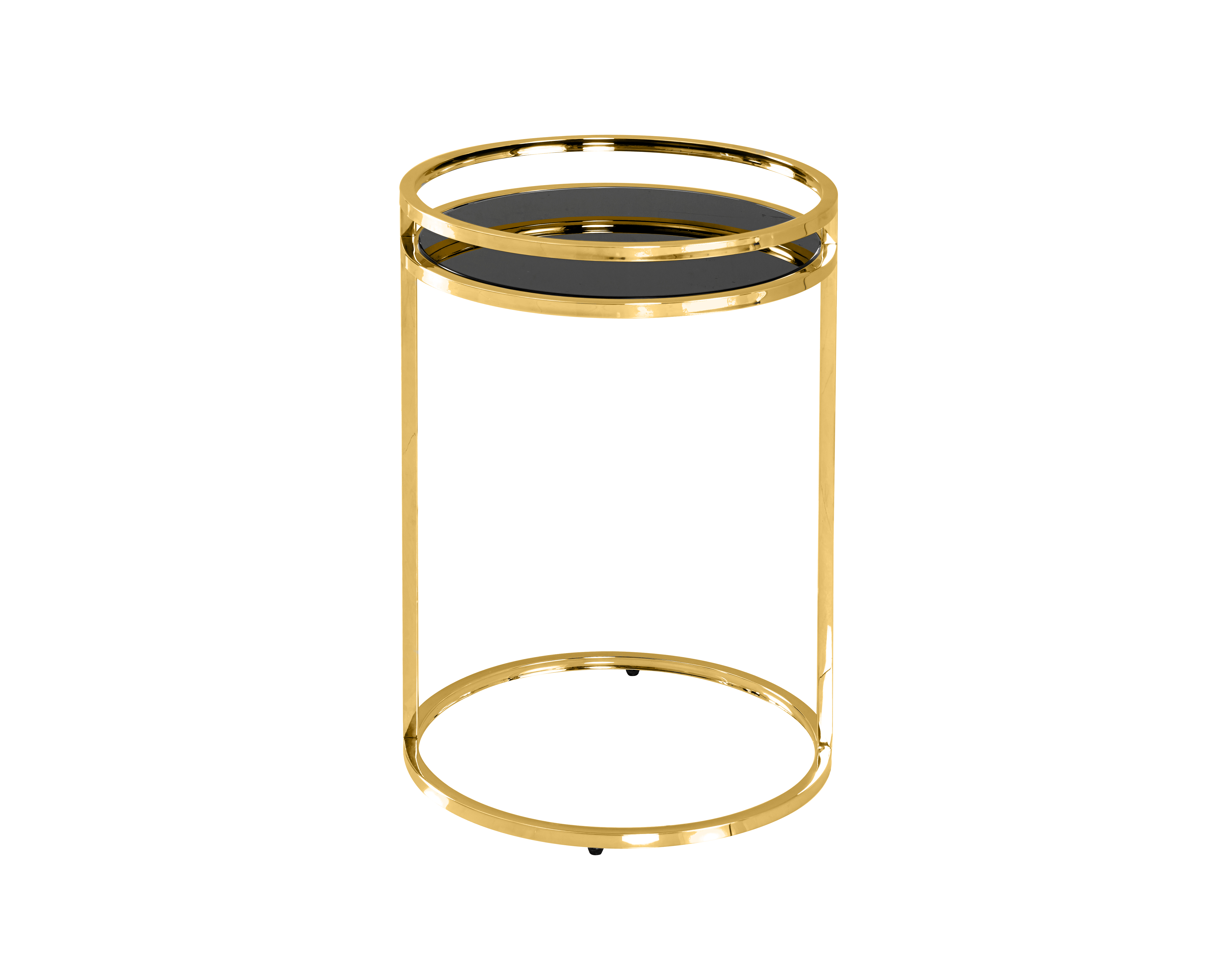 Журнальный столик Гестия 41*60см стекло черное сталь золото Stool Group