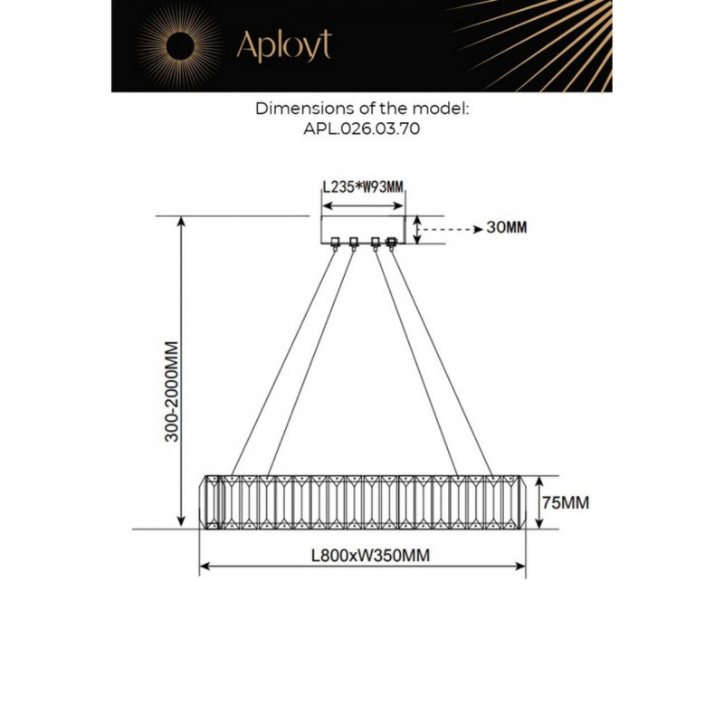 Подвесная люстра APLOYT APL.026.03.70
