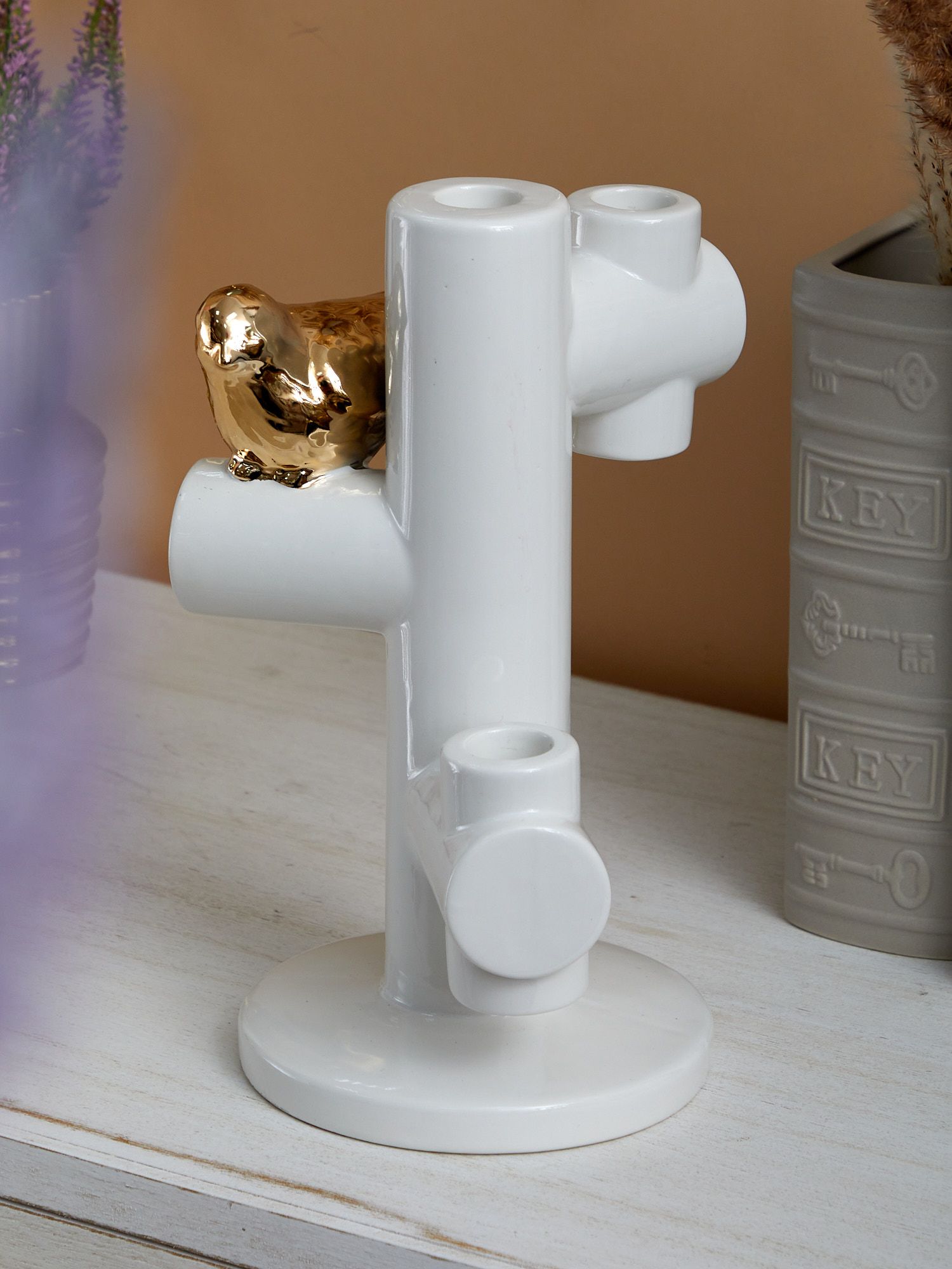 Подсвечник с птичкой Glasar 68-035