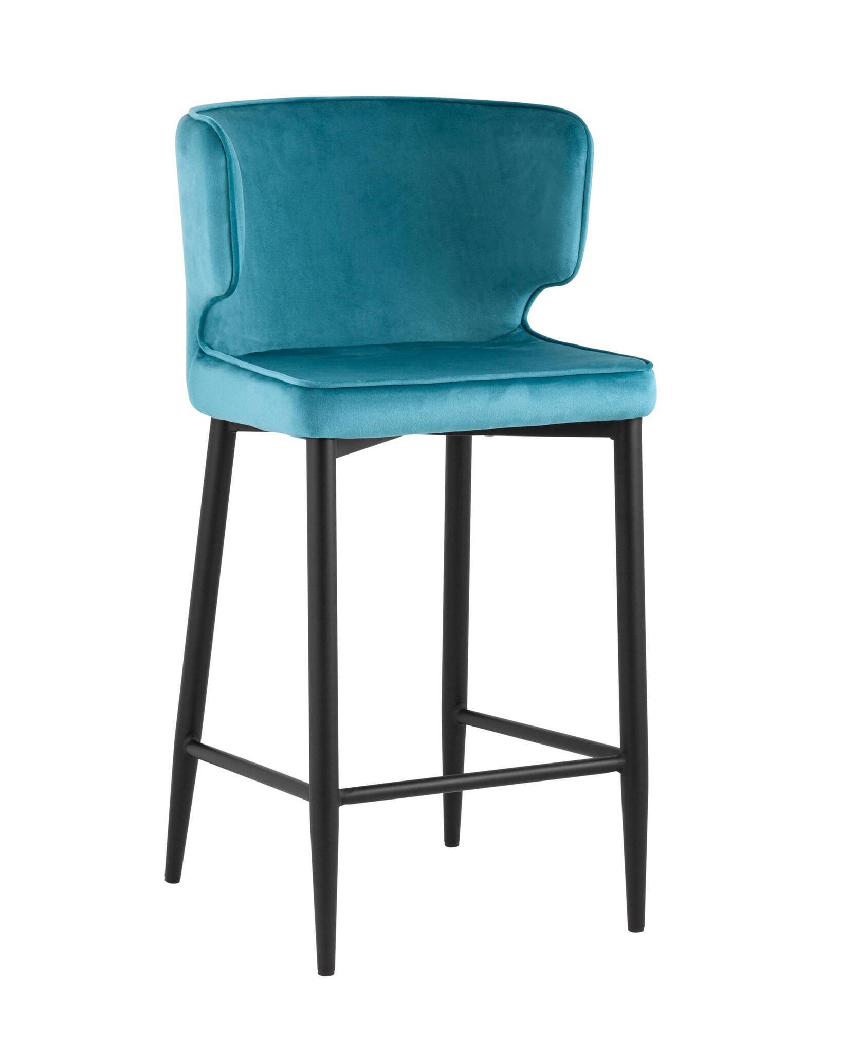 Стул полубарный Матео велюр темно-бирюзовый Stool Group