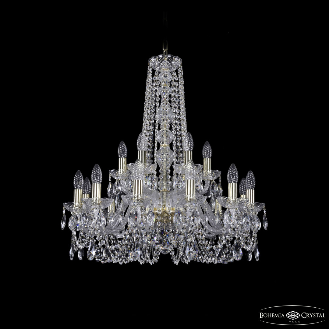 Люстра хрустальная 1402/12+6/240/h-75 G