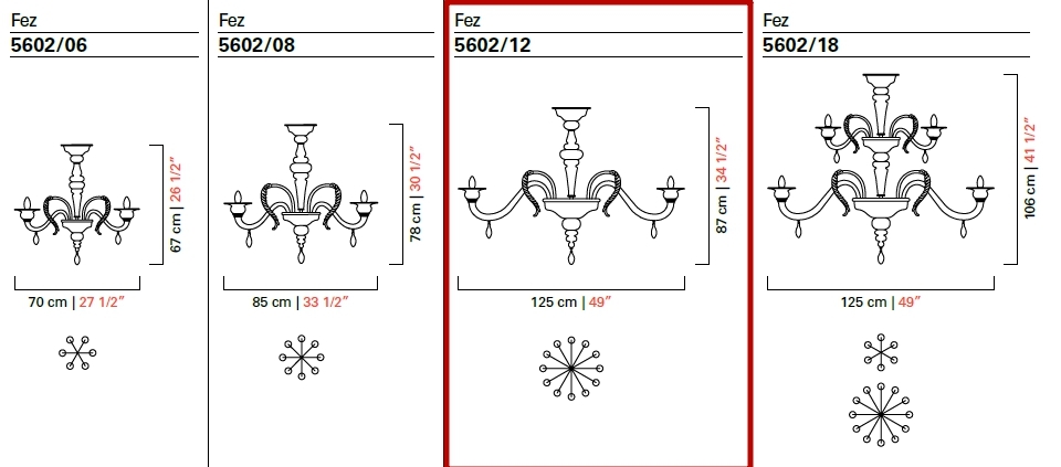 Люстра Barovier & Toso 5602/12