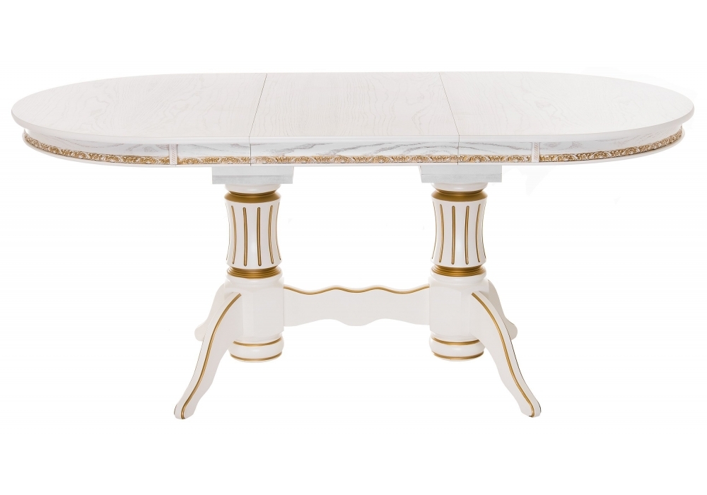 Стол Woodville Герцог молочный с золотой патиной 406086