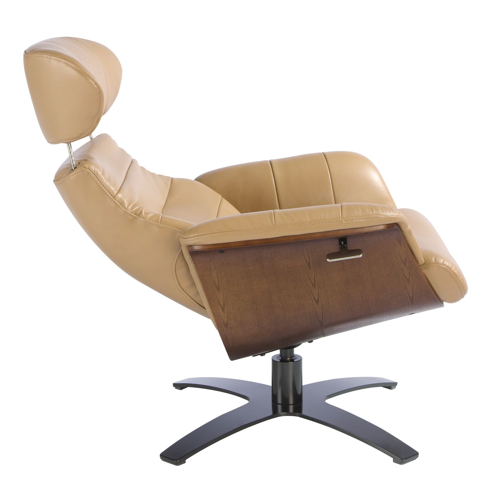 Поворотное кресло 5087/A928-M5668 с обивкой из песочной кожи Angel Cerda