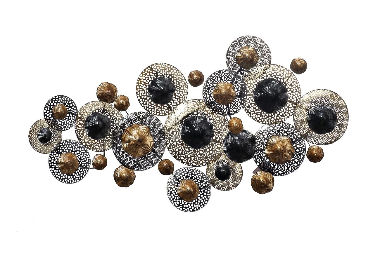 Декор настенный "Цветы" черно-золотые Garda Decor 37SM-0375-R