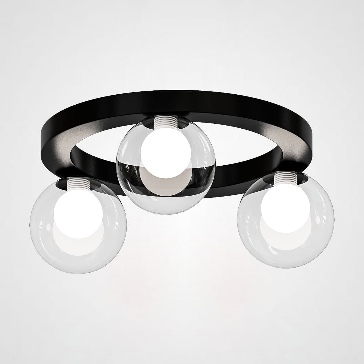 Потолочный светильник WREATH 3 D42 Черный, Прозрачный by ImperiumLoft