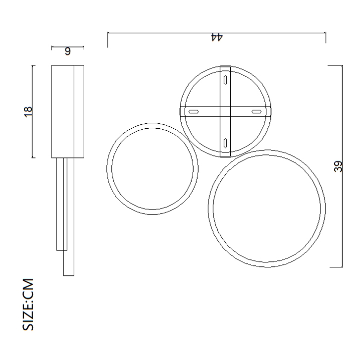 Потолочная Люстра В Виде Колец Twine 3 Rings Black By Imperiumloft