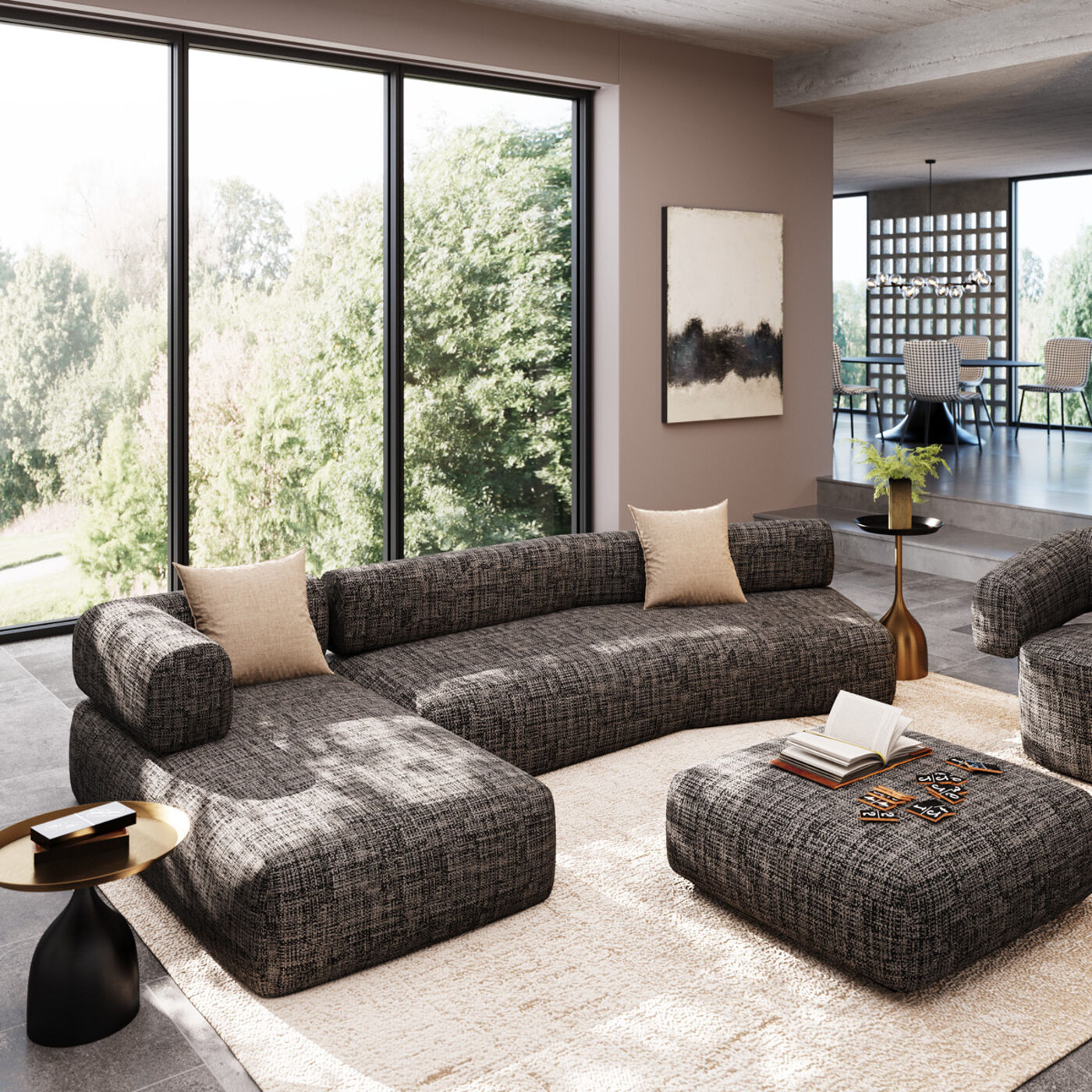 Диван левосторонний угловой Bow Left KARE 87988