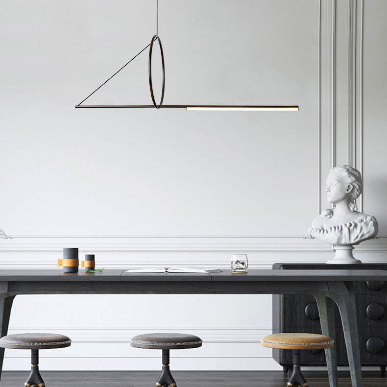 Подвесной светильник SUSPENSION CERCLE ET TRAIT – GRAPHITE SATINE L170 by ImperiumLoft