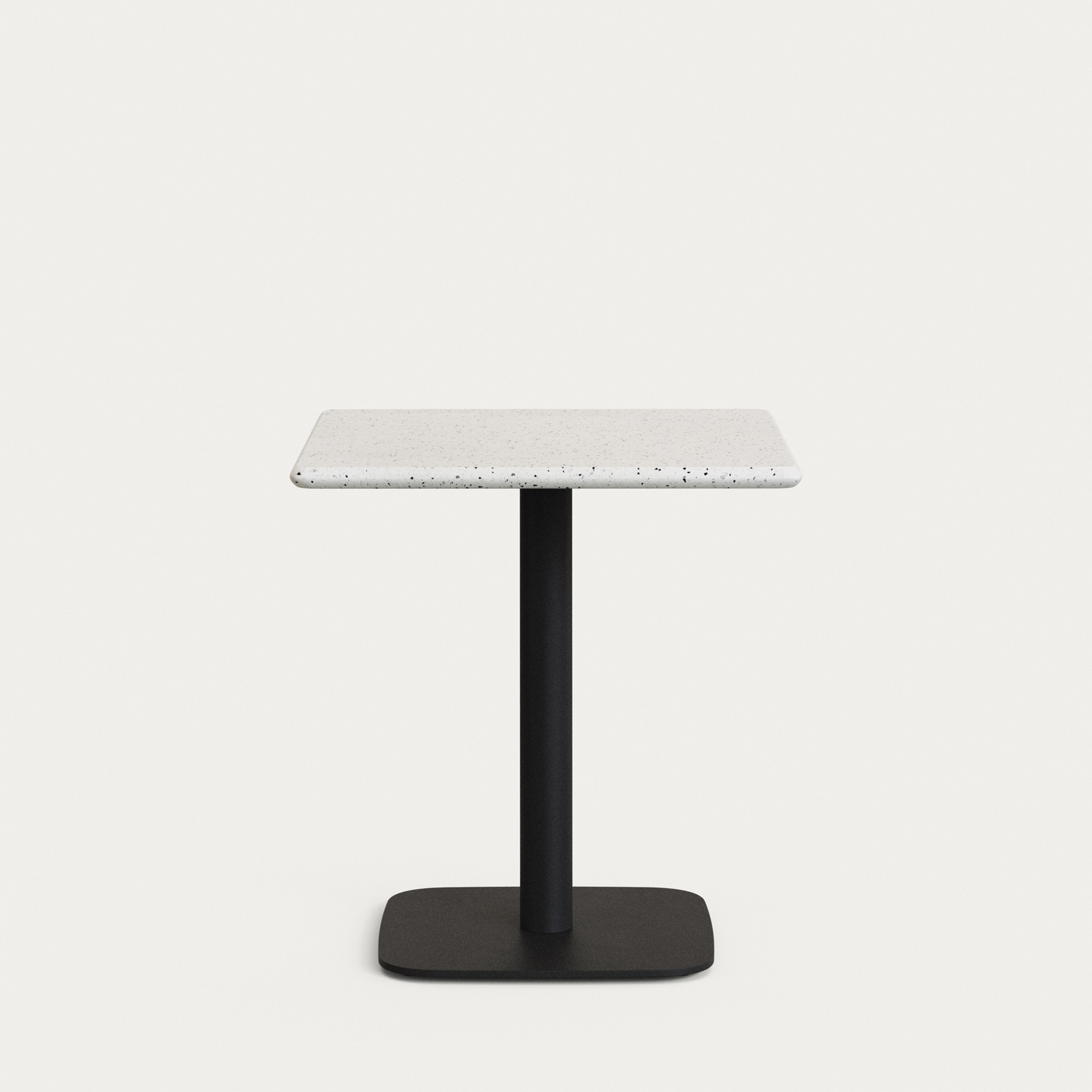 Барный стол Saura из черного металла со столешницей из белой терраццо La Forma (ex Julia Grup)