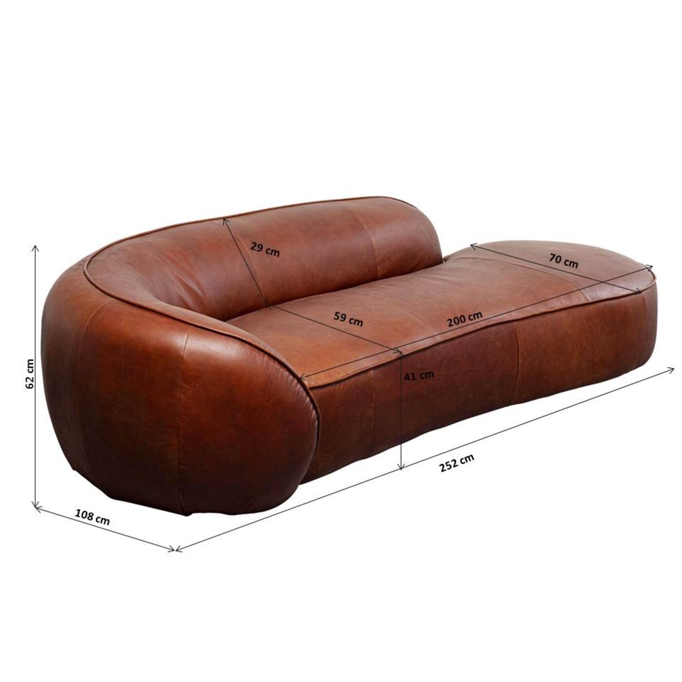 Кушетка Wonder Brown 252 см KARE 87793