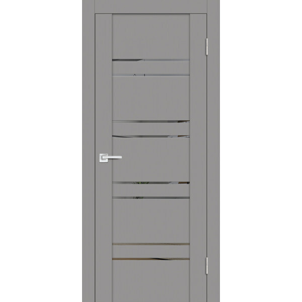 Межкомнатная дверь Graf PST-1 Зеркало тонированное серый бархат (1900 х 550)