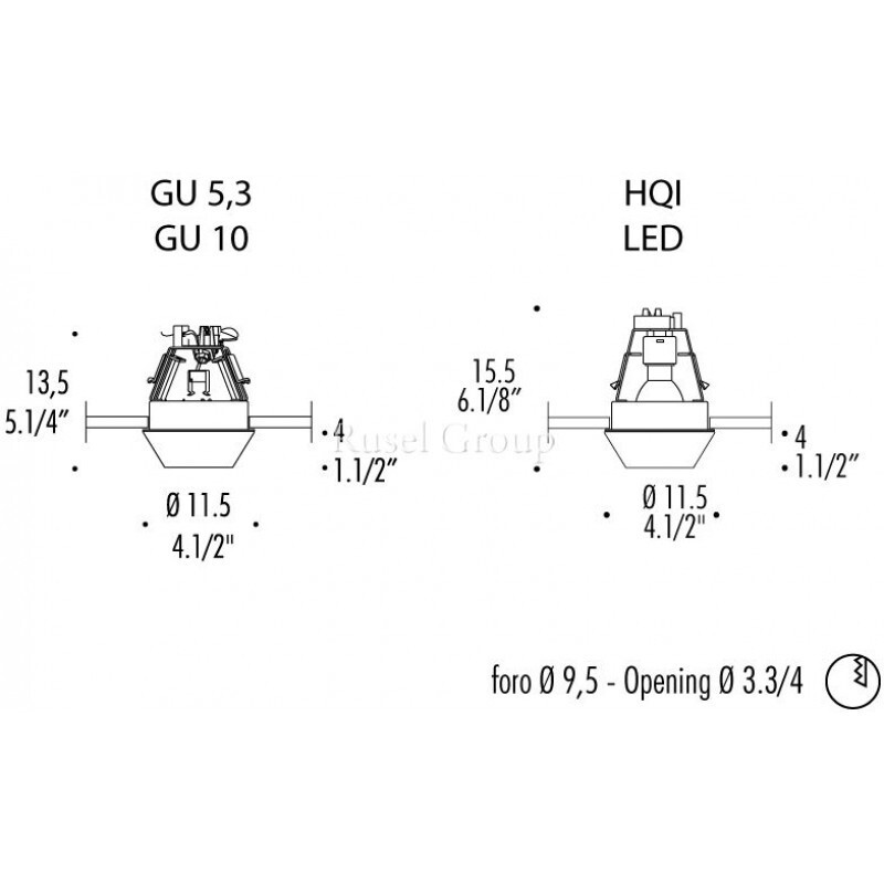 Встраиваемый светильник LEUCOS IGEA 2 F incasso