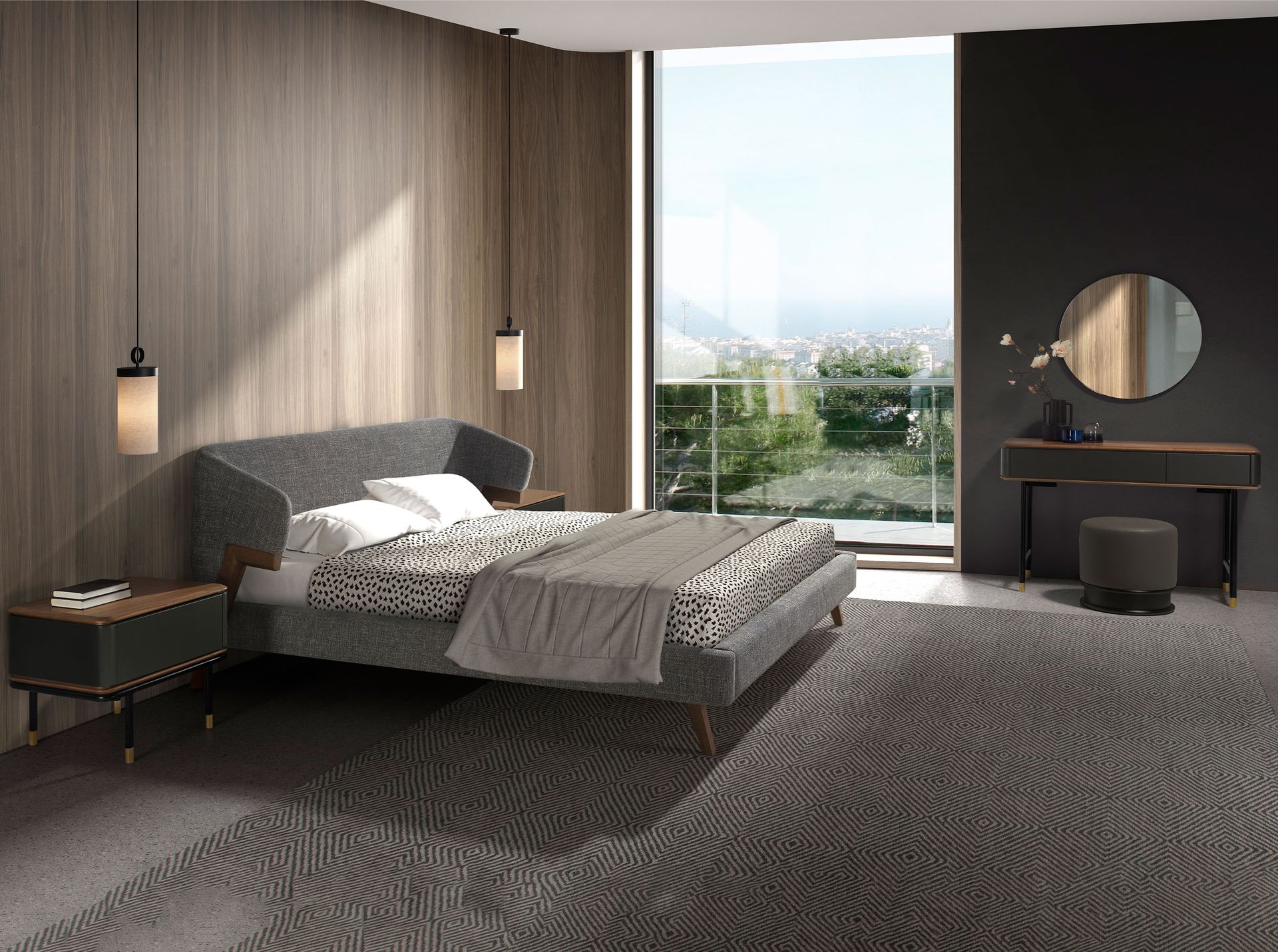 Пуф 5135/CP2308ST из темно-серой экокожи Angel Cerda