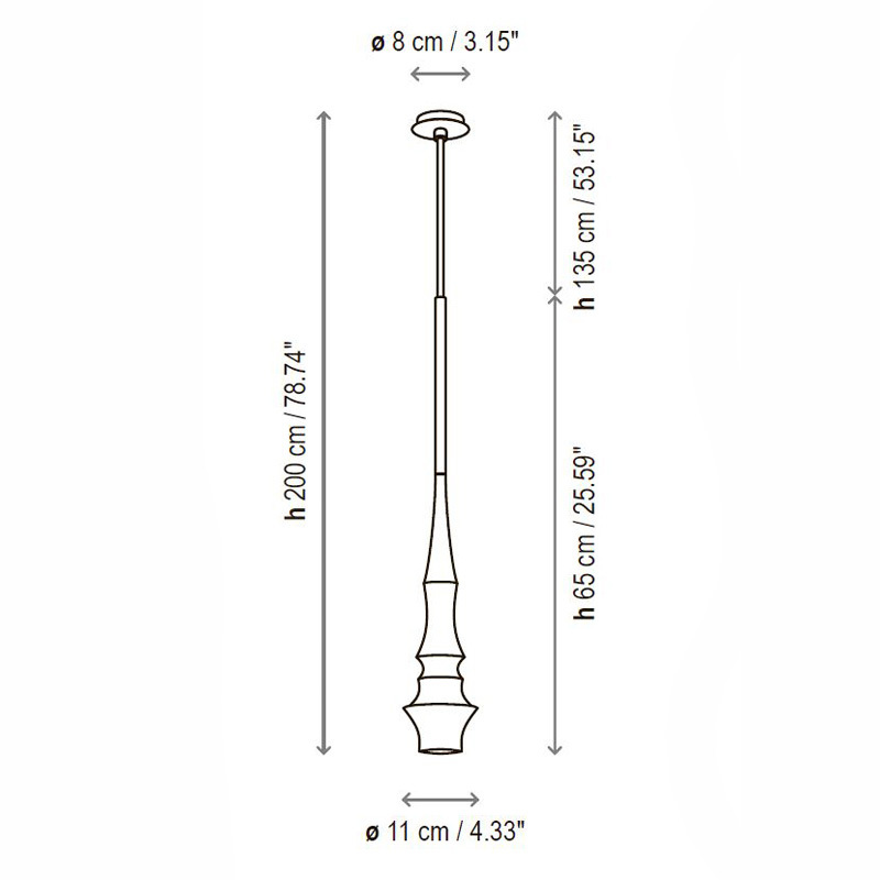 Подвесной светильник Bover SLEND 02 Black