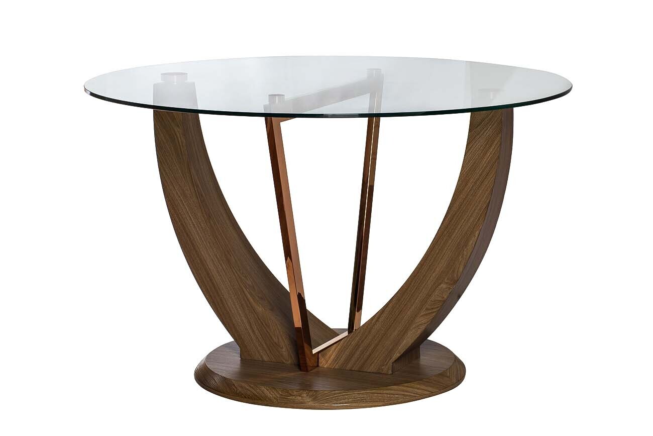 Стол обеденный со стеклом круглый Garda Decor 30F-908