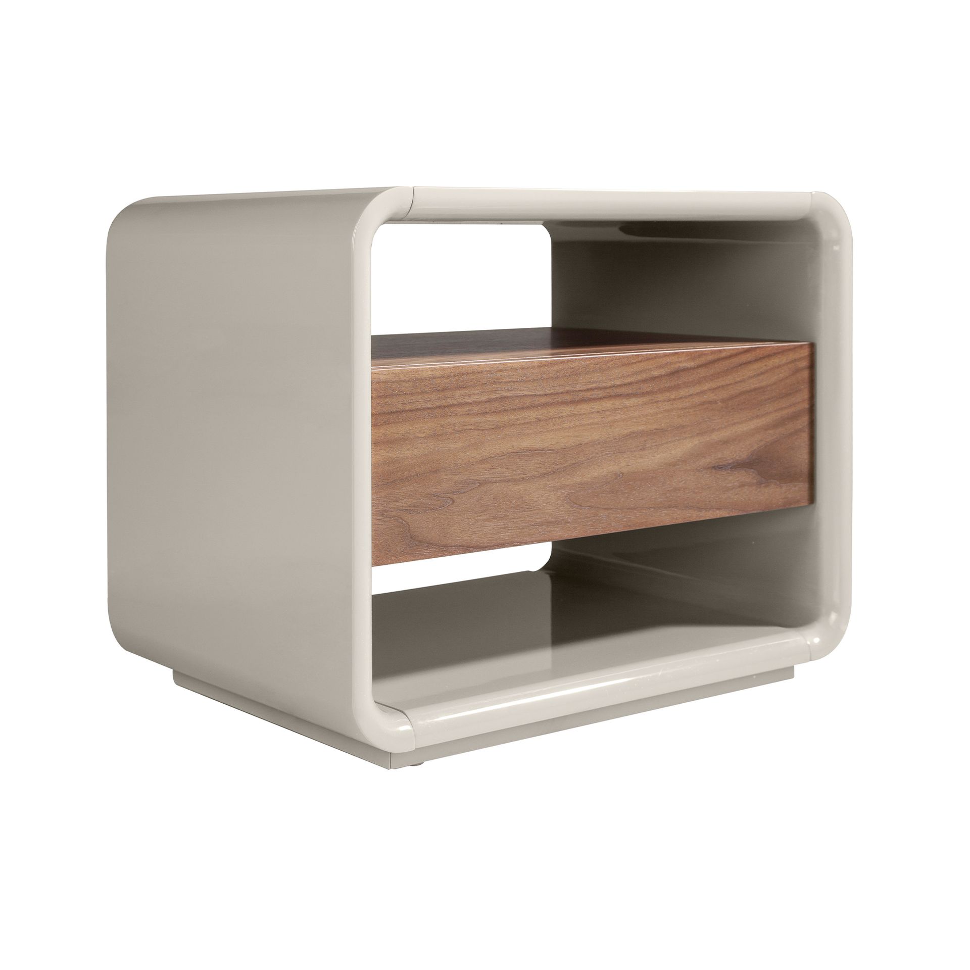 Прикроватная тумбочка 7134/MB2202NS из ореха и лакированного МДФ Angel Cerda
