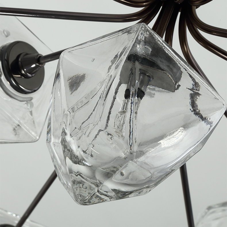 Люстра на штанге ICE 9 lamps Black by ImperiumLoft