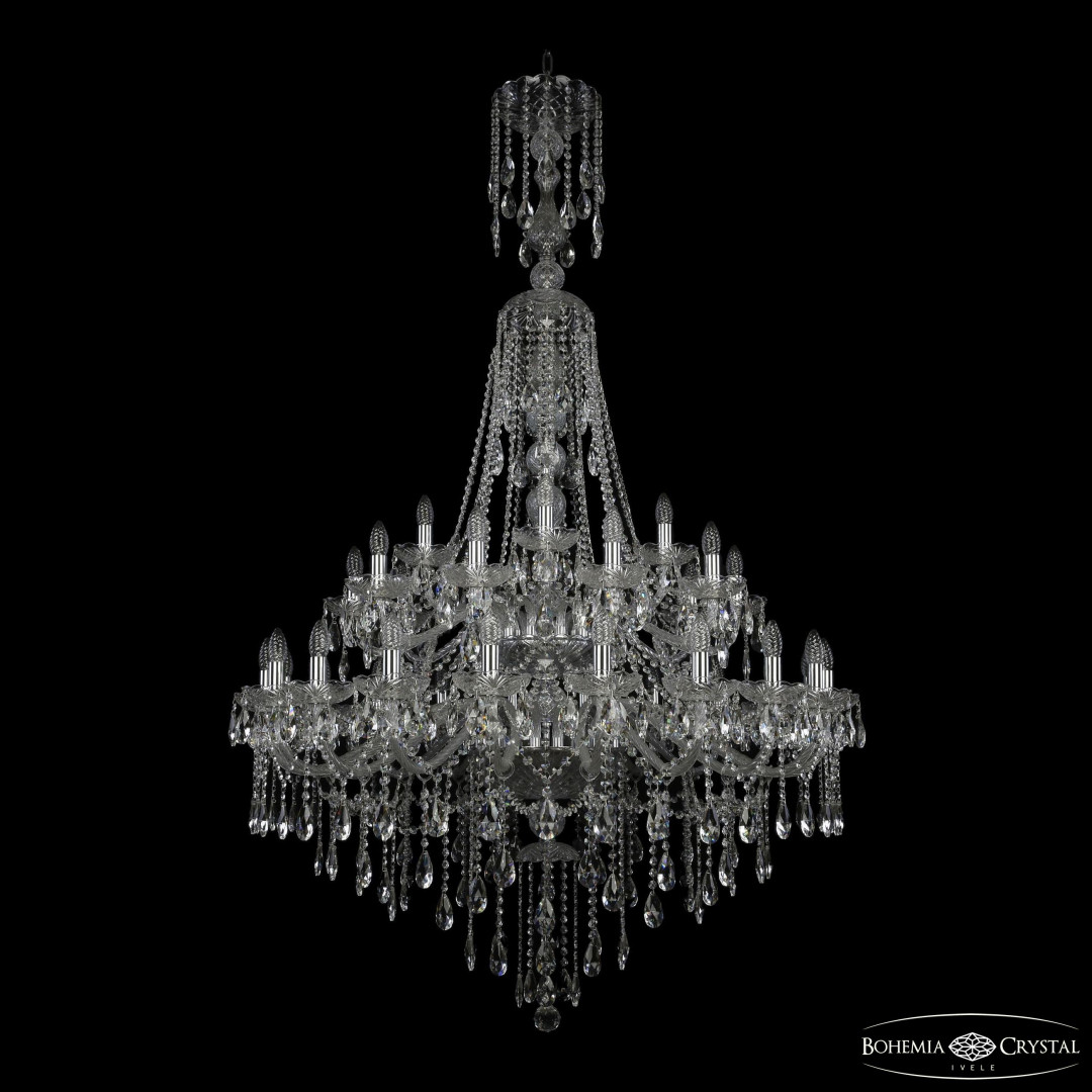 Люстра хрустальная 1415/20+10+5/400/XL-185/2d Ni