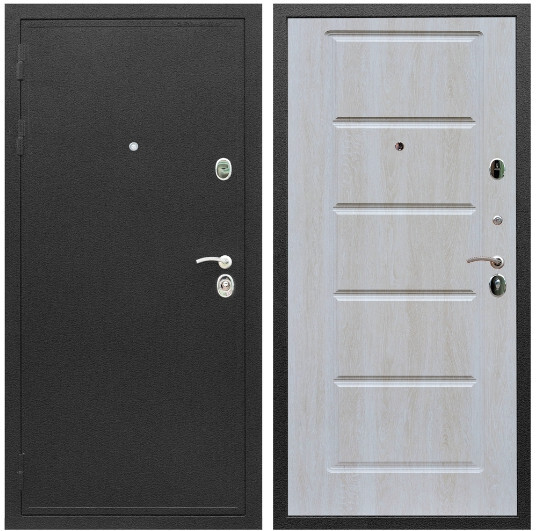 Дверь входная Graf Престиж Черный шелк / МДФ 16 мм ФЛ-39 Дуб Филадельфия крем