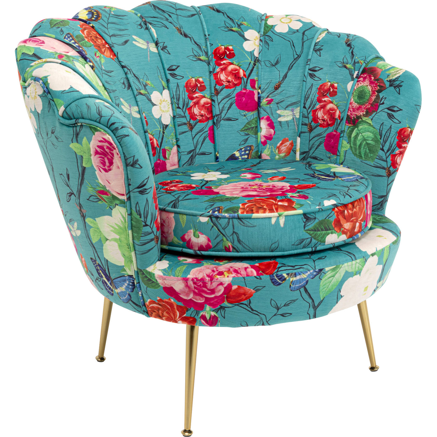 Кресло Water Lily Gold Flower Fever Blue KARE 71168