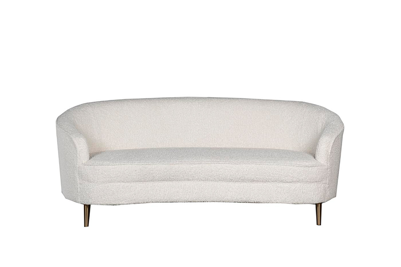 Диван двухместный кремовый (искусственный каракуль) Garda Decor 48MY-1289-L CRE