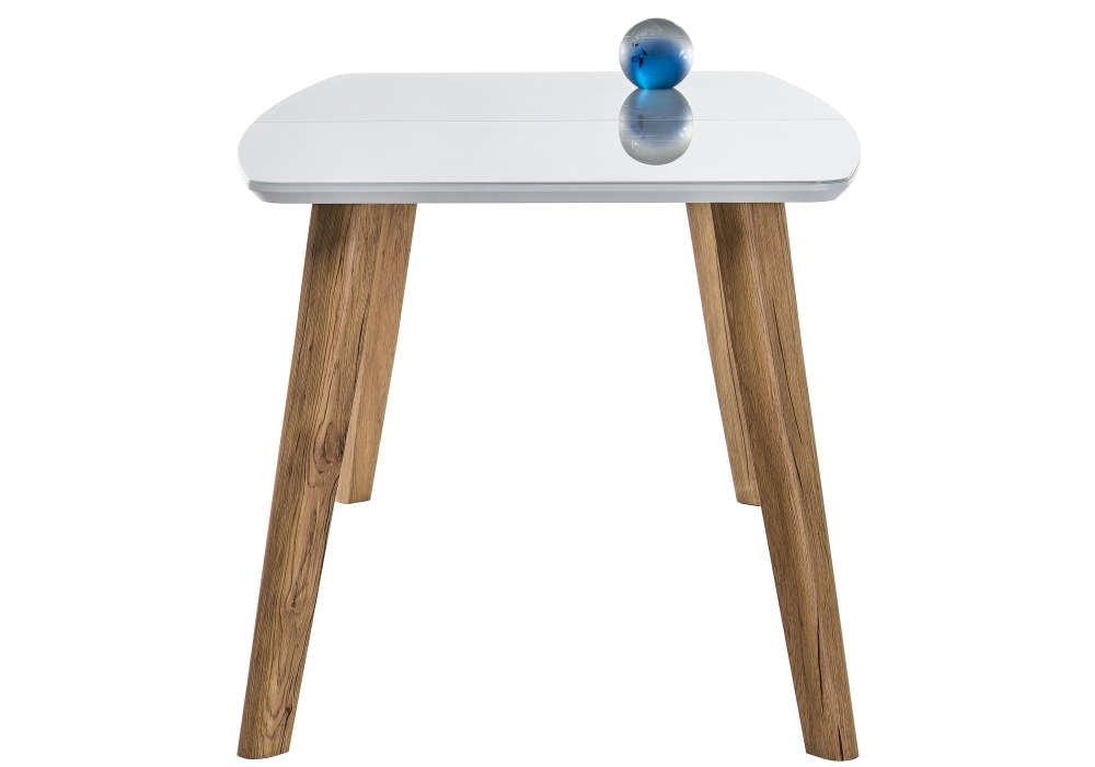 Стол стеклянный Woodville Серсея дуб монтана / белый 462079