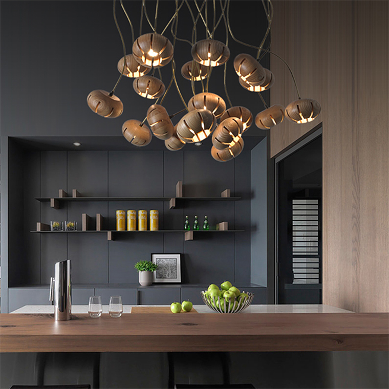 Дизайнерская люстра CAPSULES L90 Dark wood by ImperiumLoft