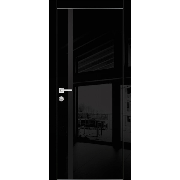 Межкомнатная дверь Graf HGX-8 Черный мателак Черный глянец (2000 х 800)