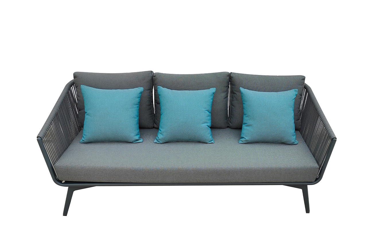 Диван Arial трехместный уличный серый Garda Decor 129KN-02613