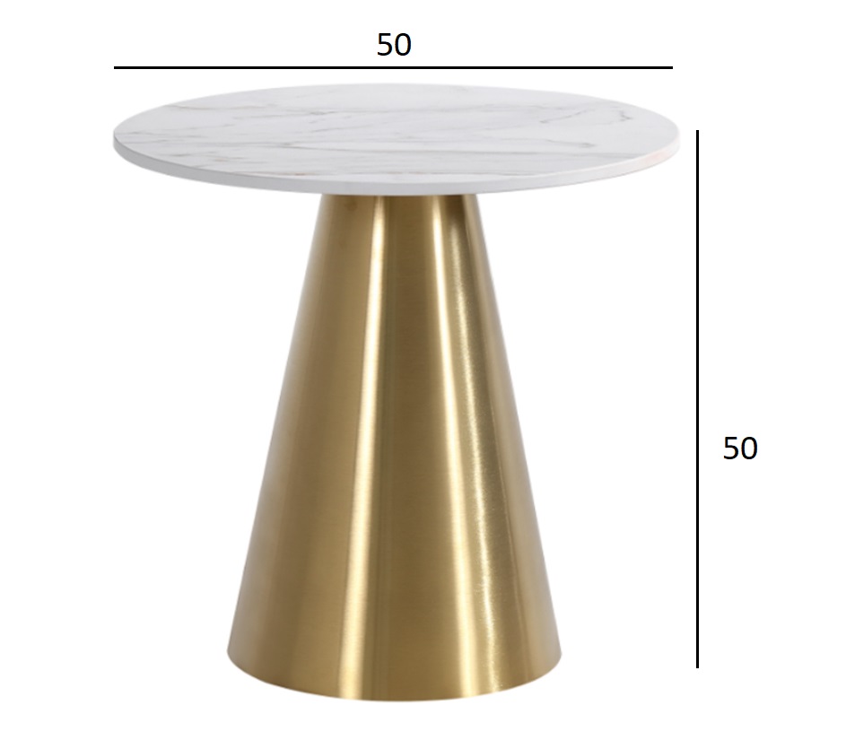 Столик журнальный круглый керамогранит белый Garda Decor 76AR-00920